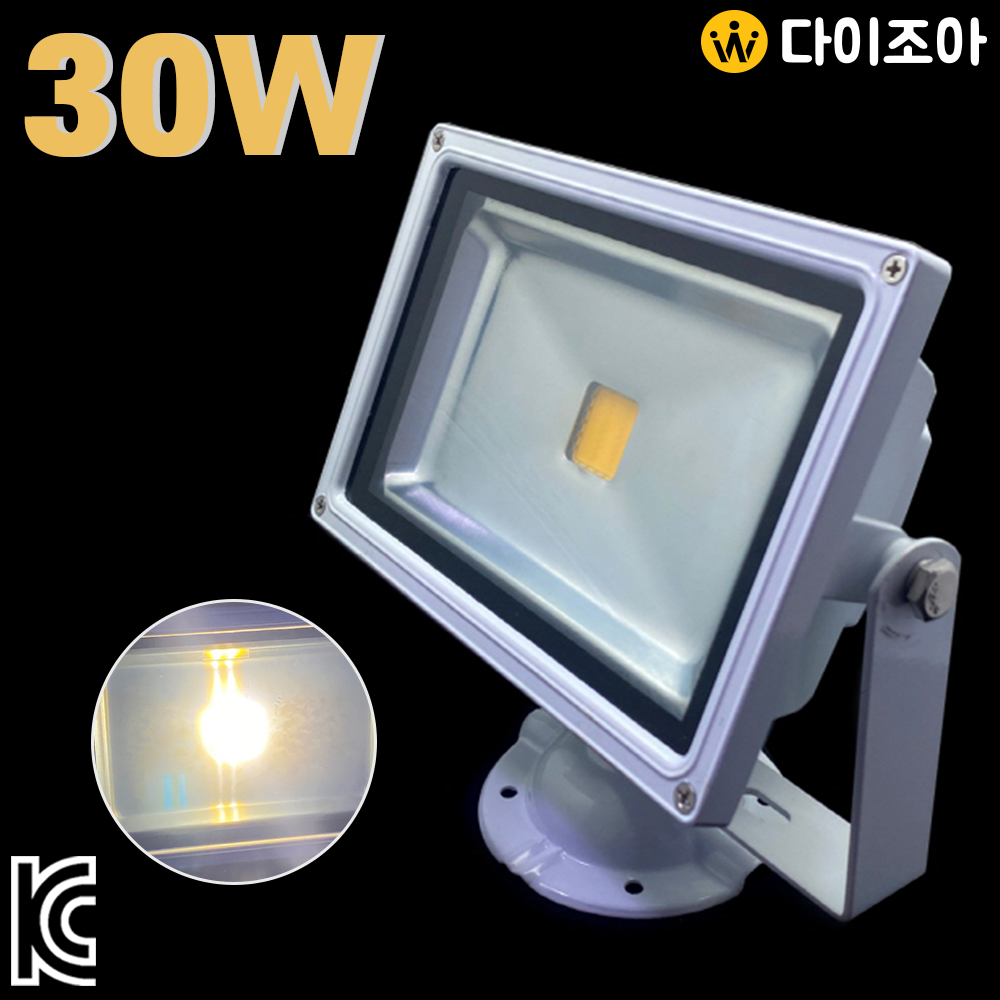 [반값] 파룩스 220V 30W 3000K 고정형 백색 사각 COB LED 투광기/ 투광등기구/ LED램프/ 공장등 (KC인증)